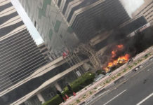 (Видео) Ужасное падение крана на Shaikh Zayed Road в Дубае Новости Дубай