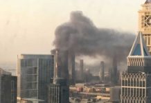 (Видео) Огромный пожар в центре Дубая рядом с Бурдж-Халифа Новости Дубай